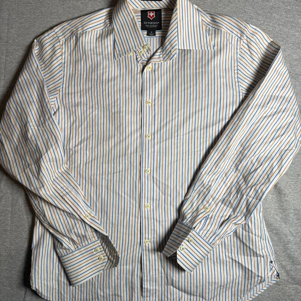 Victorinox Swiss Army Button down Long sleeve Shirt Mens Size Medium Stripes